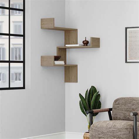 Wall Mounted Corner Bookcase