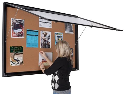 wall mounted enclosed bulletin boards