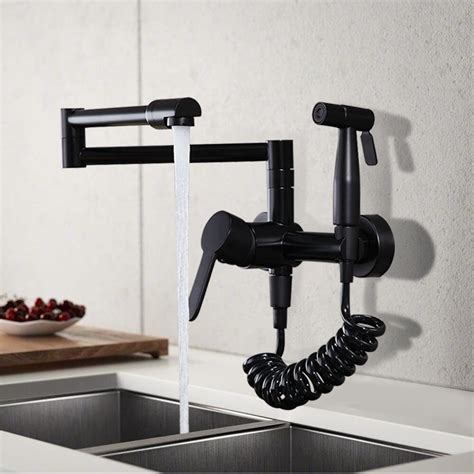 Wall Mounted Kitchen Faucets With Sprayer