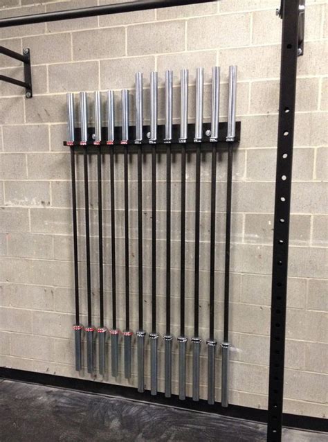 wall mounted olympic bar holder