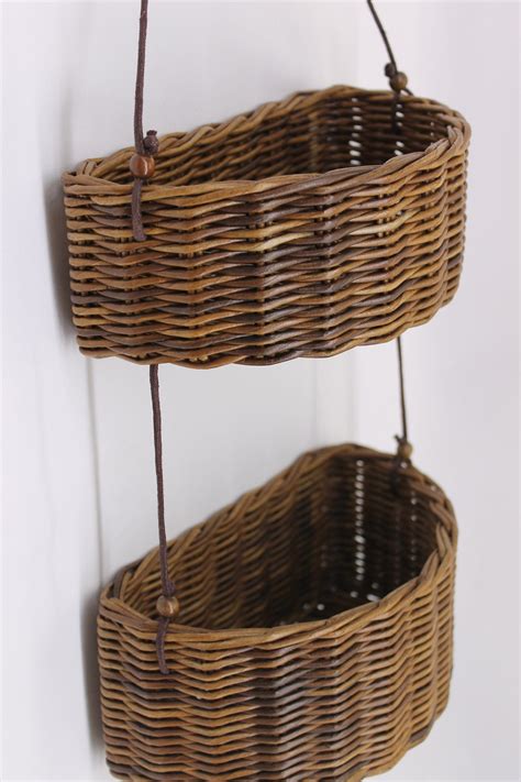 Wall Mounted Wicker Baskets