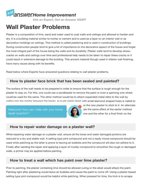Wall Plaster Questions