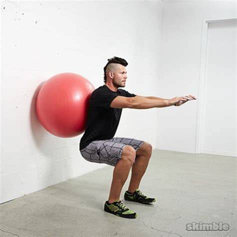 Stability Ball Wall Squats Quadriceps Exercise McGannon Fitness