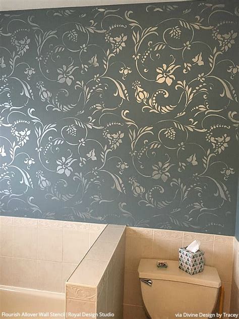 Wall Stencils For Bathroom