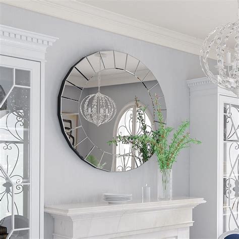 Wall With Round Mirror