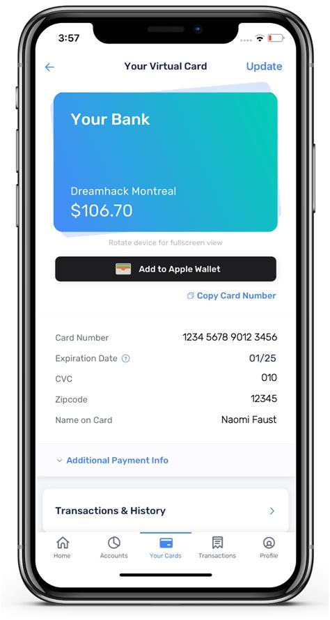 wallet with virtual card