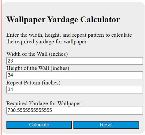Wallpaper Calculator For Pattern Repeat