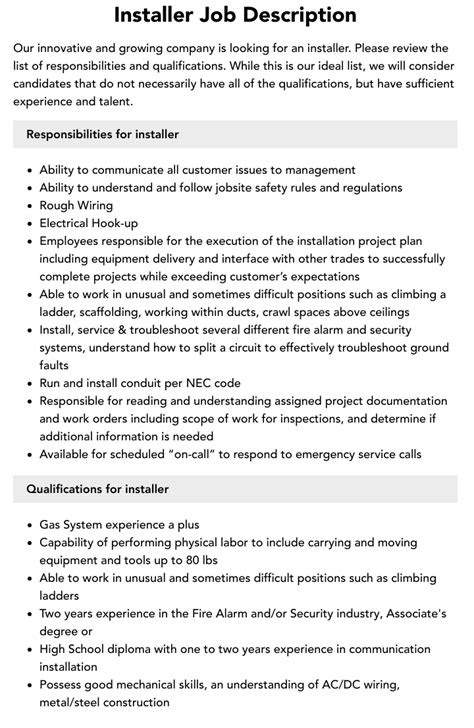 Wallpaper Installer Job Description