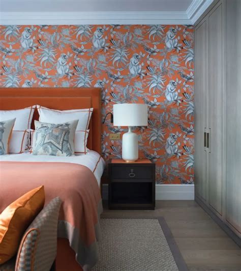 Wallpaper Orange Headboard