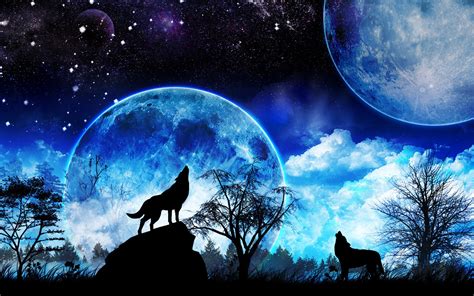 Wallpaper Wolf Moon