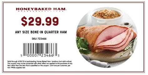 HoneyBaked Ham Coupons Free 4 Seniors