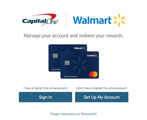 walmart capitalone.com set up my account