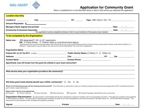 walmart community grant application form