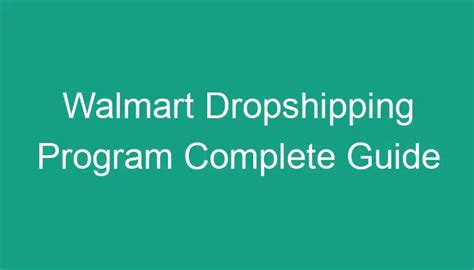 walmart dropshipping program