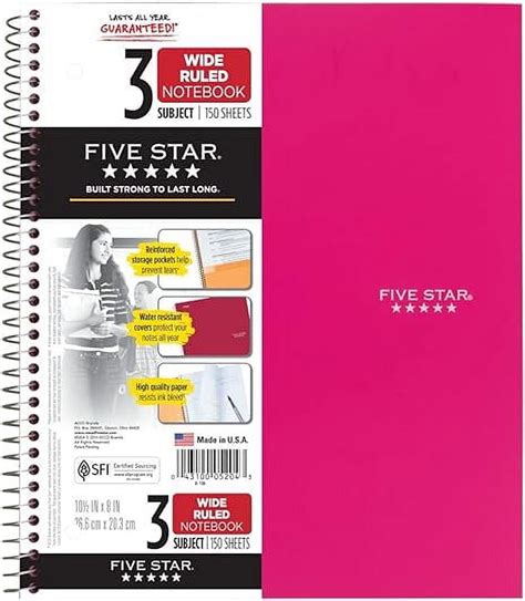 Walmart Five Star 3 Subject Notebook