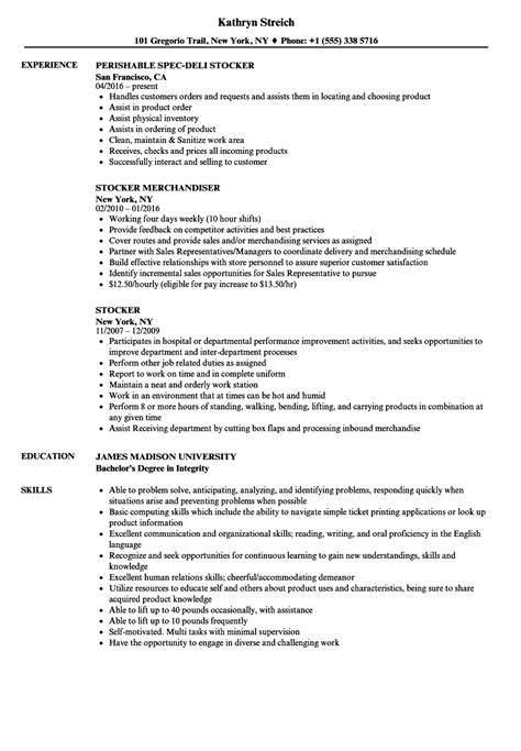walmart stocker job description for resume