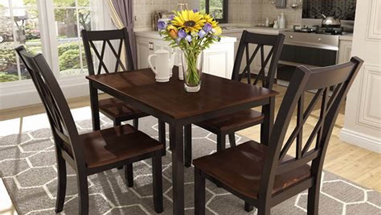 Walnut Table And Chairs For Kitchen