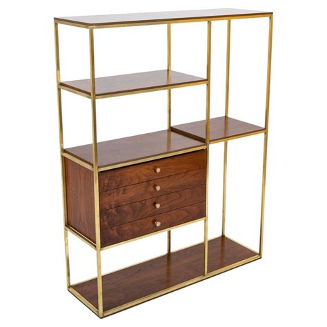 Walnut Bookcase Brass