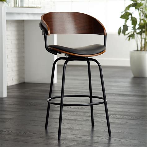 Walnut Counter Stool With Back