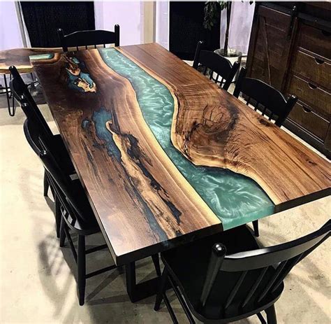 Walnut Dining Room Table Epoxy