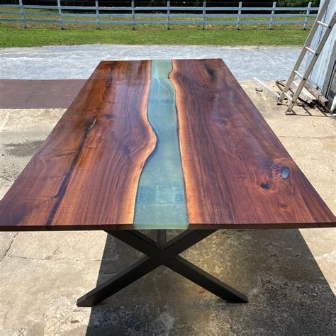 Walnut Table With Epoxy