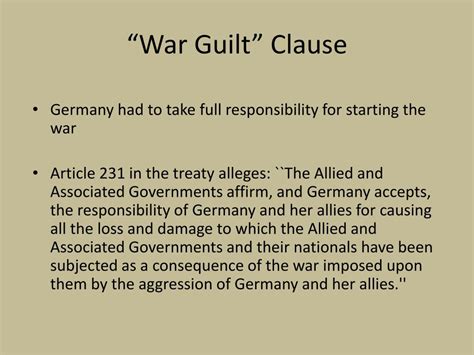 war guilt clause simple definition