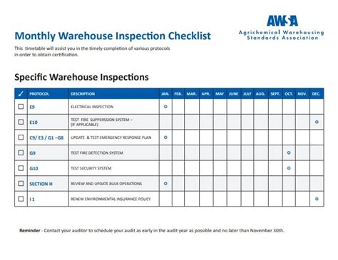 Warehouse Checklist Excel MS Excel Templates