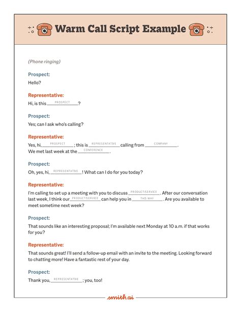 warm call script examples