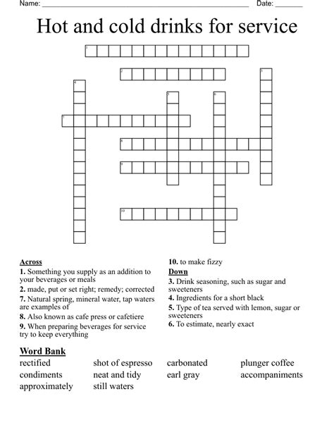 Warm Drink Crossword
