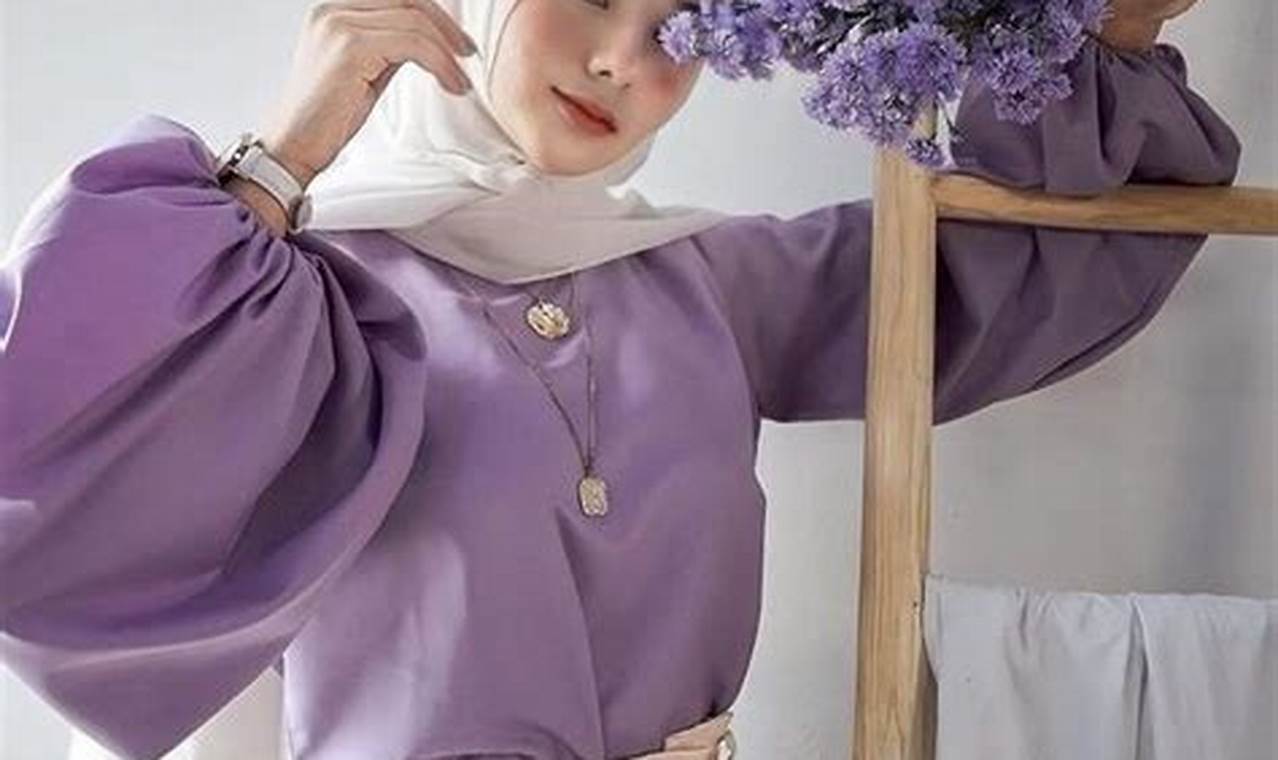 warna baju ungu muda cocok dengan jilbab warna apa