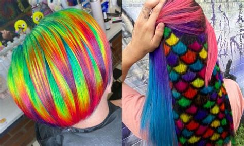 warna rambut pelangi ringan