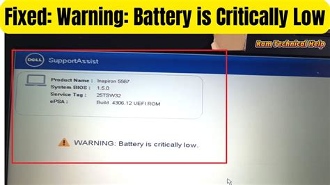 warning battery is critically low