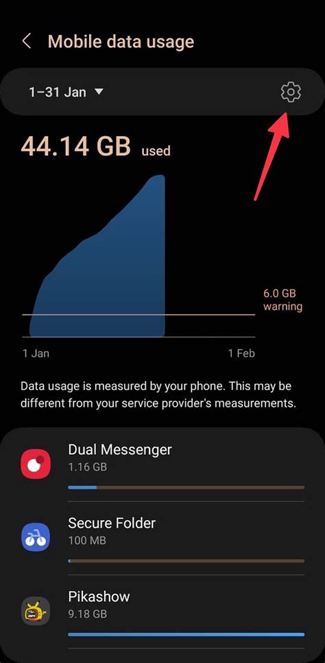 Warning Data Usage Android