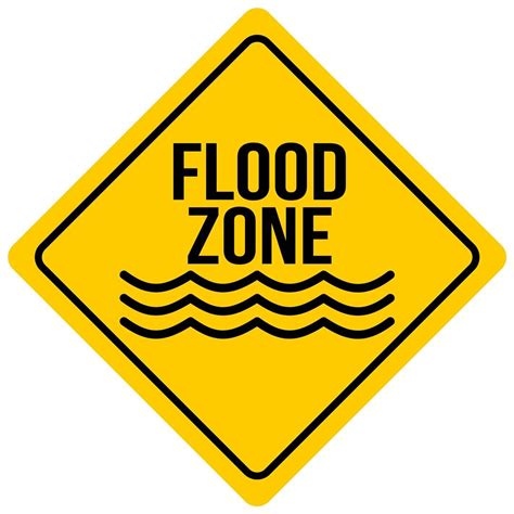 warning flood zone sign