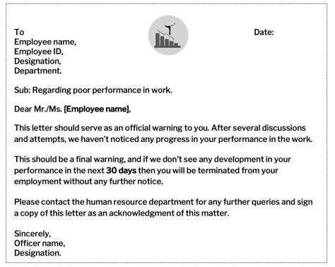 Warning letter to employee for poor performance Templates at
