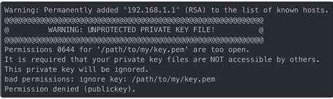 ⚠️ WARNING UNPROTECTED PRIVATE KEY FILE!