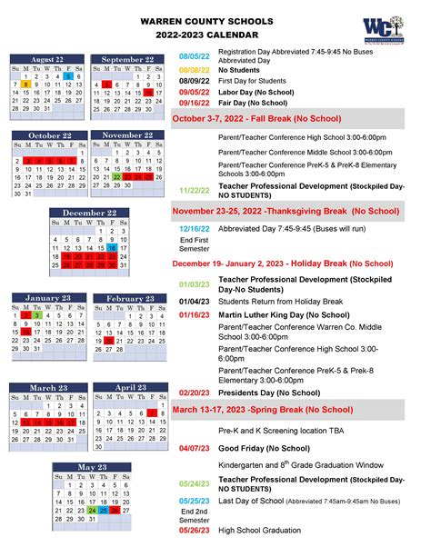 warren county school district tn calendar