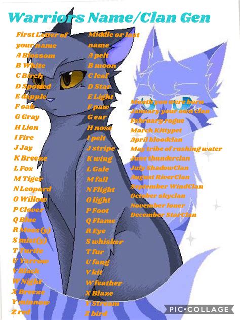 warrior cat names for blue cats