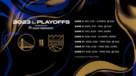 warriors kings playoff series schedule