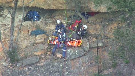 was a man rescued after he fell off a cliff