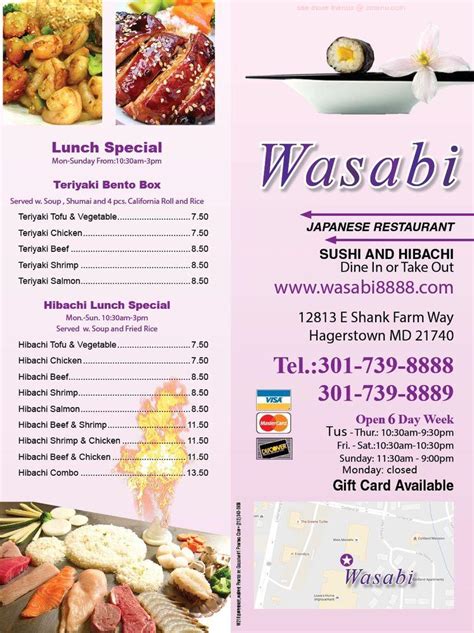 Wasabi Rockside Menu