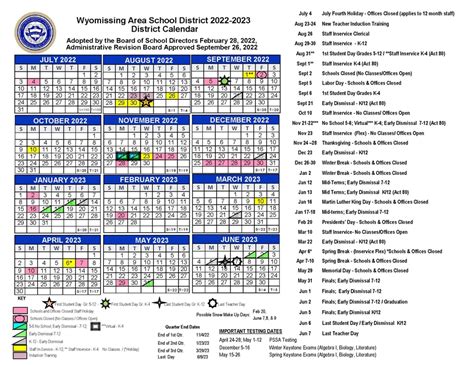Wasd School Calendar
