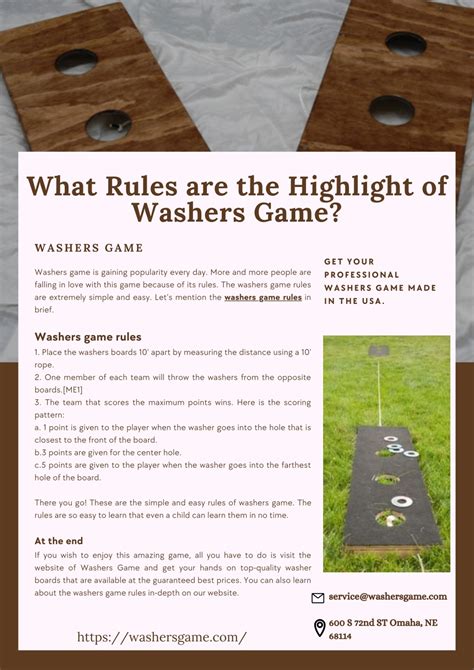 Washers Lawn Game Rules