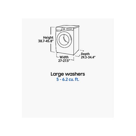 Washing Machine Standard Size Chart