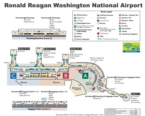 washington dca airport terminal map