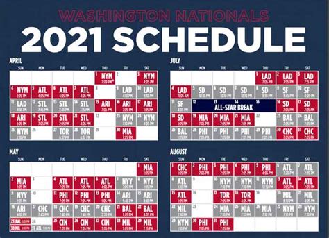 washington nationals schedule and tickets