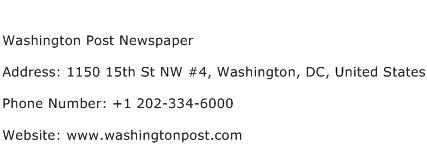 washington post contact address