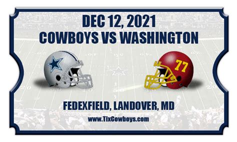 washington vs dallas 2021 tickets