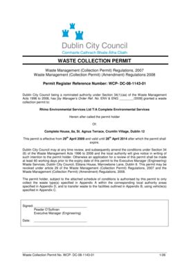 Waste Collection Permit Dublin