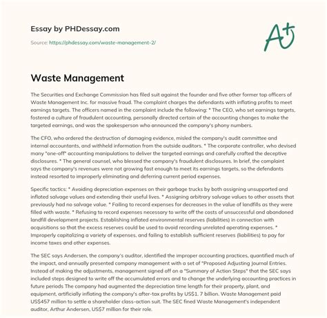 Waste Management Essay Examples